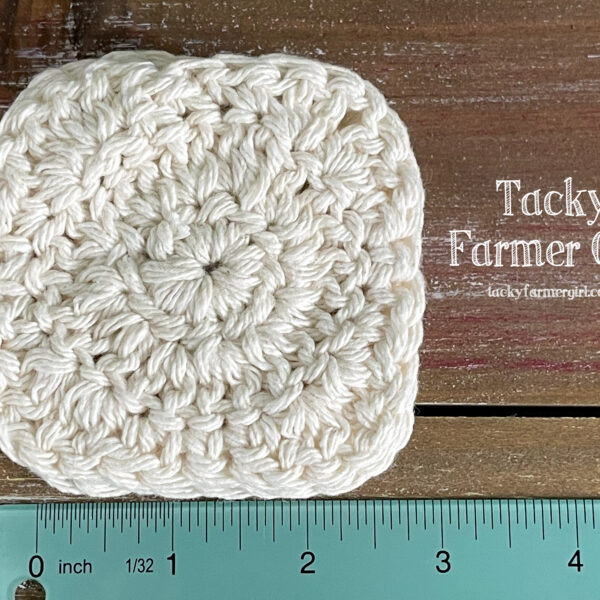 Farmhouse Cotton Crochet Square Scrubbies -- White