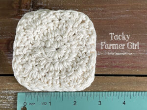 Farmhouse Cotton Crochet Square Scrubbies -- White
