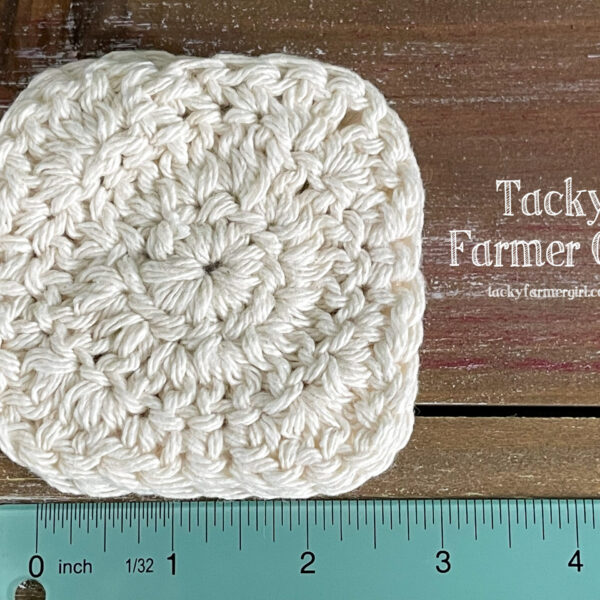 Farmhouse Cotton Crochet Square Scrubbies -- White