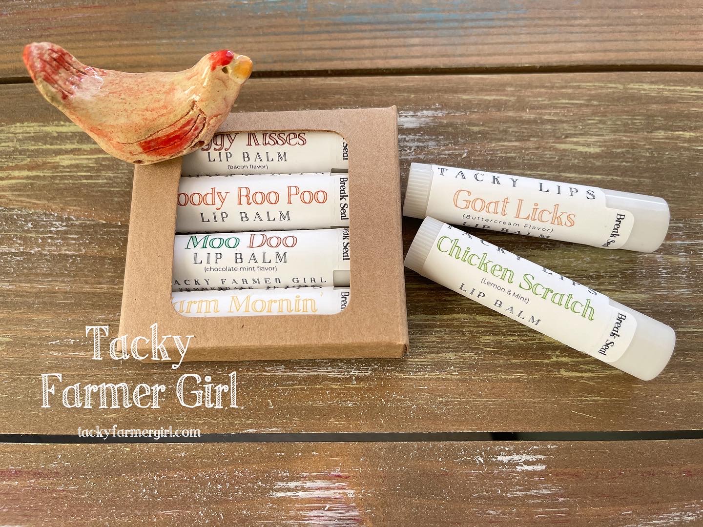 Farm Lovers Lip Balm 4-Pack – Barn, Ranch Holiday, Birthday Gift ideas, Stocking Stuffers