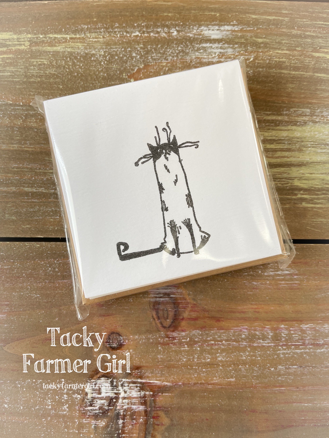 Siamese Cat Note Cards – 8 Handmade Gift Cards with Kraft Envelopes - Image 4