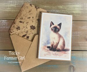 Siamese Cat Handmade Notecard -- 3.75"x 5.5"