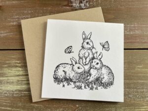 Bunnies Note Card 4x4