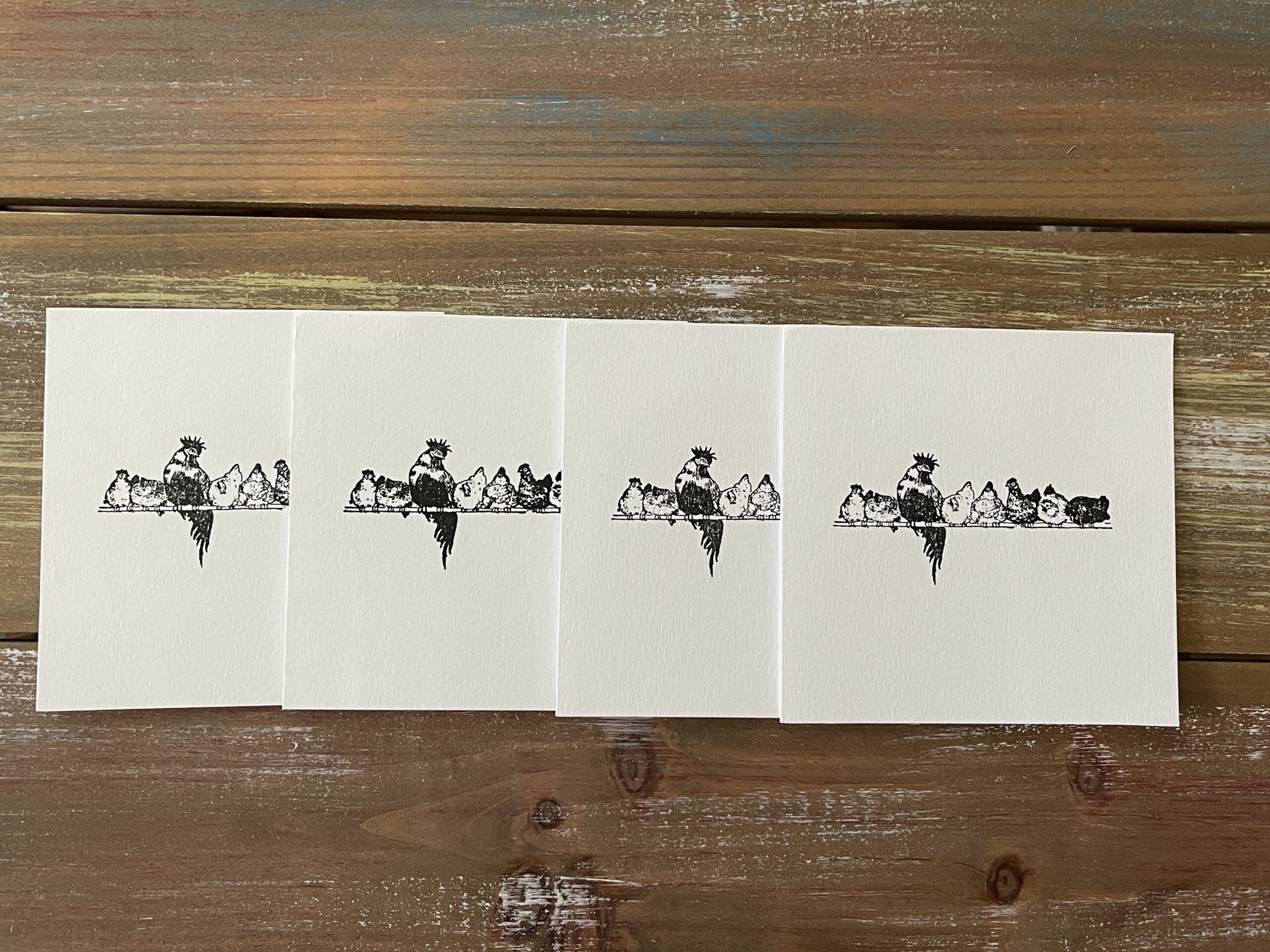 Rooster & Hens Note Cards - Image 4