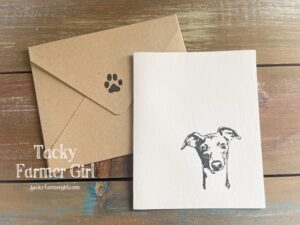 Note Card Italian Greyhound -- Handmade Card